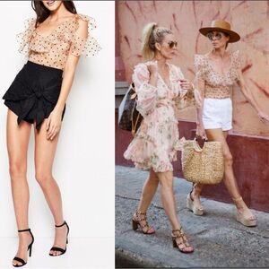 New Alice McCall Cold-shoulder Silk-organza Blouse